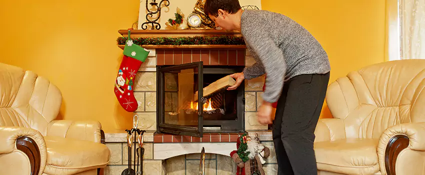 Rusted Metal Fireplace Restoration in Castaic, California